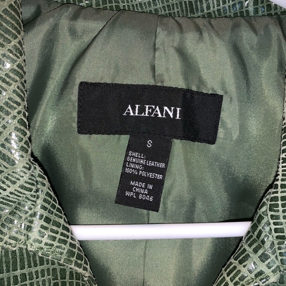 Alfani green leather jacket - Picture 2 of 3